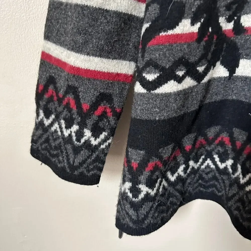 Frost Vintage Lambswool Sweater Quarter Zip Hooded Pullover Fair Isle Mens MED - Picture 5 of 10
